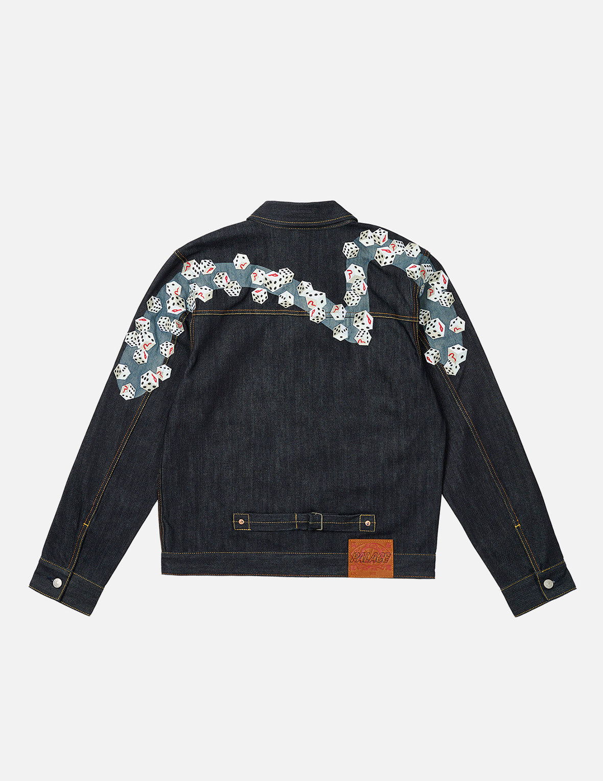 PALACE EVISU Logo Embroidery and Dice Daicock Print Regular Fit Denim Jacket