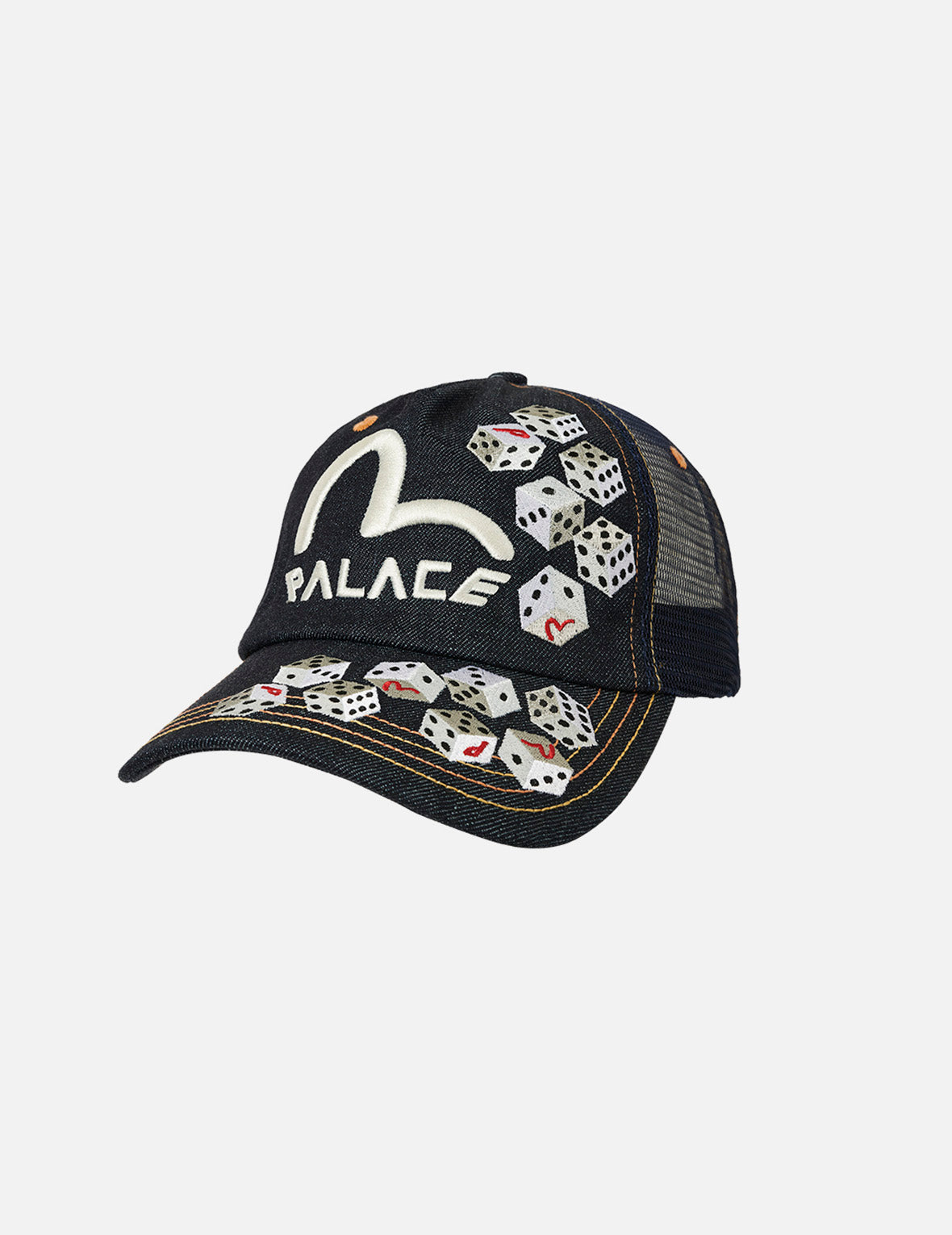 PALACE EVISU ロゴ＆ダイス刺繍メッシュキャップ