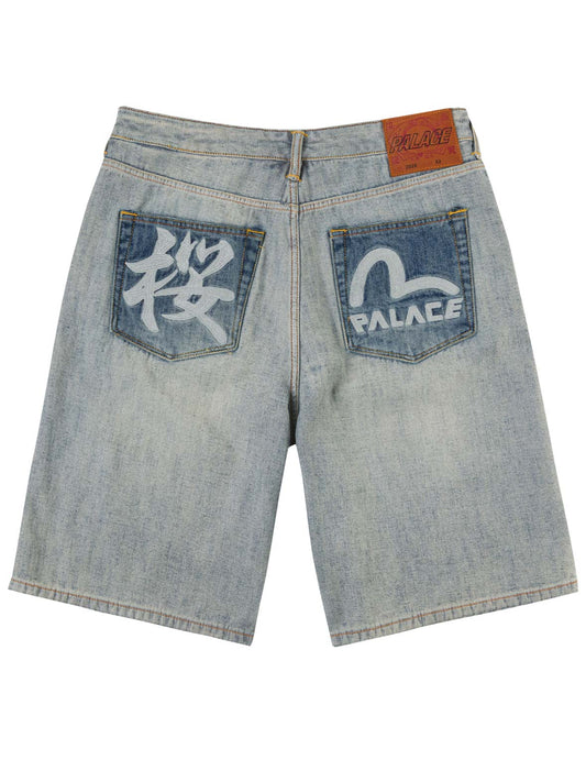 PALACE EVISU リバースデニム桜セルビッジデニムショーツ
