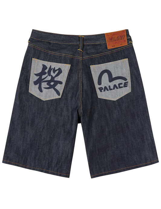 PALACE EVISU コントラストライニングインディゴデニムショーツ